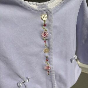 Little Me lavender velour embroidered jacket 9 mos